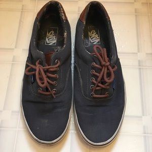 Grey and brown leather Vans